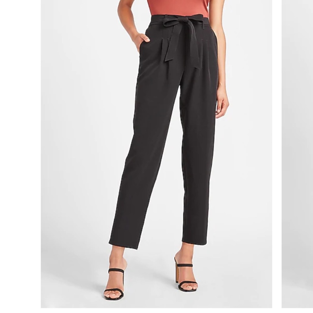 ✨express navy blue stripe high wasted tie pants✨